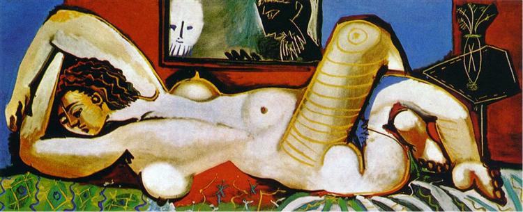 Pablo Picasso Oil Painting Lying Naked Woman The Voyeurs